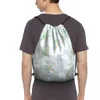 Shopping Bags Drawstring Bag White Calla Flowers Foldable Gym Fitness Backpack Hiking Camping Swimming Sports