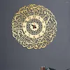 Orologi da parete Specchio acrilico Orologio al quarzo islamico Decor Pendolo Arte musulmana Calligrafia Soggiorno Decorazione domestica