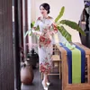 Etnische kleding Women's Long Cheongsam Verbeterde plus size jurk Performance Banquet Evening Three Quater Chinese Chi-Pao S-6XL