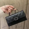 Franse dames zwarte ijdelheid tassen met bovenste handgreep bakken lederen kalfsleer zilveren metaalhardwarematelasse crossbody schouder cosmetische handtassen 15 cm/17 cm