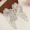 Elegant Bow Ribbon Hair Clip Fragmentary Flower Fashion Simple Satin Spring Clip Hair Pin Pålband Girls Hårtillbehör 1970