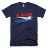 Herr t-skjortor Bomullstryck Mens Summer O-Neck Cessna 180 (Red/Blue) Flygplan T-shirt-Personlig med N# tee-skjorta