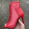 Sandales 2023 Nouvelle vente chaude chaussures de danse rouge femmes mode sexy talons hauts bout ouvert sandales d'été doux confort danse dames plus 47