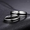 Уважаемые кольца из нержавеющей стали классическая пара для женщин мужчины серебристые черные ювелирные обещания группа вечеринка