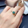 Wedding Rings Trendy Luxury Jewelry Classic Blue-Green Moissanite Diamond Ring Female Eight Hearts Arrows Couple For Women