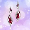 Dangle Boucles D'oreilles Lustre Spirale Rubis De Luxe Bijoux Pour Femmes Esthétique Halloween Accessoires AccessoiresDangle