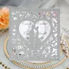 Karty pozdrowienia 50pcs laserowa Cut Glitter Cover Card Bride i Karty Praby miłośnik miłośnika serca