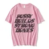 Mens TShirts Pussy Builds Strong Bones Rapper Playboi Carti T Shirt Vintage HipHop Oversized Mens Short Sleeve Cotton TShirts Casual Tees 230317