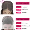 Perucas sintéticas onda de onda corporal peruca frontal 100% cabelos humanos para mulheres fechamento transparente brasileiro s 250% densidade remy barato 230227
