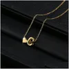Pendanthalsband Fashion Creative Love 26 English Letters Simple Necklace Wild Peach Heart Short Clavicle Chain Drop Delivery Jewel Dhui8