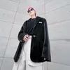 Męskie garnitury punkowe styl faux skórzane marynaty męskie japońskie modne trendy streetwear nastoletni duży kombinezon pu kurtki krokodyla płaszcz