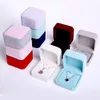 Jewelry Pouches Velvet Ring Box For Necklace 10pcs 7x7x4cm Wine Red Wedding Display Packaging Gifts Royal Blue