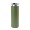 20oz Powder Coated STRAIGHT Skinny Tumbler Stainless Steel Skinny Travel Tumbler Powder Coated Tumbler Vacuum Insulated Beer Coffee Mugs 21 COLORS