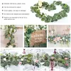 Flores decorativas de 180 cm de videira artificial eucalipto anel de flor anel de flor casa decoração de hera arco de casamento ao ar livre planta verde