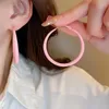 Hoop Earrings Lovelink Korean Style Pink Large Round For Women Cute Sweet Acrylic Heart Shape Earring Geometric Accessory