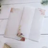 Greeting Cards 50pcs/lot Cherry blossoms Wedding Invitations Card Cover DIY Semi Vellum Paper Quinceanera Invite Jacket 230317