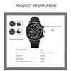 Relógios de moda de pulso relógio de couro para homens Luxo Business Quartz Clock Sports Calendário Casual Black Montre Homme