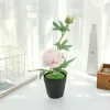 Dekoracyjne kwiaty wieńce sztuczny kwiat 28,5 cm podwójny piwonia małe pulpitowe biuro biurowe Bonsai domowy salon i b