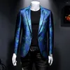 Men's Suits 2023 Single Breasted Long Sleeve Printed Suit Jacket Men Fashion Trim Dress Coat Wedding Business Blazer Masculino -5XL 6XL