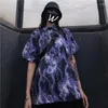 Damesblouses zomer dames met korte mouwen vintage unisex t-shirt harajuku streetwear y2k top tie-dye oversized print t-shirts kleding