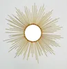 Mirrors Metal Wall Mirror Golden Decorative Modern Mirrored Art Wire Sunburst