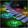 2016 Solar Garden Lights LED Light Outdoor RGB Color Changing Waterproof Pathway Lawn Lamp för Decor Landscape Lighting Drop Delivery Re DHQET