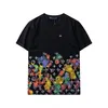 camiseta Camisetas con estampado oblicuo de manga corta Venta superior Sudadera con capucha de tendencia de algodón puro de alta calidad Moda Hombre Camisetas Ropa Letras bordadas camisetas gráficas polo