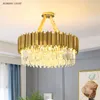 Lâmpadas pendentes de aço inoxidável Light Luxury Crystal Living Sala