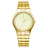 Avanadores de pulso Liebig Fashion Golden Luminous Dispaly Quartz Relógios Mens Luxo Full Aço Strap Strap E Impermeu o Relógio do Relógio do Relógio de Relógio