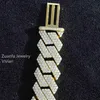 Configuração de largura de 20 mm de largura moissanite diamante 18k colares de ouro para homens 925 Colar de colar de prata esterlina