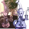 Beaker Bongs Tubulações de Água Hookahs inebriantes Plataformas de Petróleo de Vidro Reciclador de Água Bong Shisha Cachimbo de Fumo Com 14mm banger