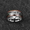 Wedding ringen 10 mm breedte ingelegd hout en tandwielpatroon Tungsten carbide ring heren mode sieraden cadeau