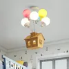 Lampy wiszącej w pokoju dziecięcego Balon Balon Nordic Proste nowoczesne kreskówka sypialnia żyrandol żyrandol dziewczyna Lampa LED Lampa LB12316 Pendant