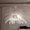 Chandeliers Fancy Design Feather Chandelier Modern Bedroom Hanglamp AC110V 220V Luxury Copper Villa Lights