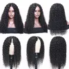 Syntetiska peruker Vattenvåg v u del Human Hair Wig Brazilian Curly Shape Full Machine Made S For Women Glueless Remy S 230227