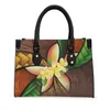 Bolsos de noche FORUDESIGNS Polynesian Plumeria Tribal diseñador bolsos para mujeres Pu cuero Crossbody mujer Top-handle Bolsas Femininas