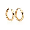 Hoop Earrings Hiphop Small Wide Tube Circle Women Men Round Ear Piercing Jewelry Fashion