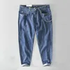 Jeans pour hommes printemps été hommes pantalons en jean coton fait crayon pantalon décontracté