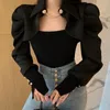 Femmes Blouses Femmes Quotidien Automne Mode Coréenne Tendance Personnalité Plis Conception Mince Faux Deux Pièces Chic Y2k Ins Vacances Ados Femme