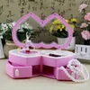 Figurines décoratives musique bibelot boîte coeur forme ballerine Design ABS support de rangement horloge bijoux pour anneau