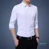 Men's Dress Shirts Men Long Sleeve Slim Fit No-Iron Autumn Luxury Business Formal Brand