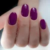 False Nails 24Pcs Press On Short With Jelly Glue Shiny White Artificial Fake Full Cover Finger Tips Manicure Tool