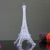 Bordslampor Tower Eiffel Light Night Lamp 3D Desk akryl Kids Glödande Dekorativt nattljus ledde franska för souvenirer ligdroppar