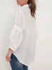 Women's Blouses GypsyLady Elegant Braided Chic Blouse Shirt White Sheer Sexy Spring Autumn Women Long Sleeve Office Ladies Top