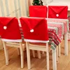 Juldekorationer 2st Red Hat Chair Set för snögubbe presentpåse stort omslag