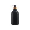 Bouteille en plastique d'emballage vide 300 ML 500 ML épaule ronde PET noir blanc pompe de presse de lotion Porable conteneur d'emballage cosmétique rechargeable