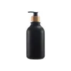 Bouteille en plastique d'emballage vide 300 ML 500 ML épaule ronde PET noir blanc pompe de presse de lotion Porable conteneur d'emballage cosmétique rechargeable