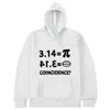 Hoodies masculinos outono masculino e com capuz de inverno divertido fórmula matemática PI PI Imprimir casual casual jaqueta