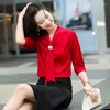 Blusas femininas meia manga elegante estilos de moda roxa camisas para mulheres trabalhos comerciais vestem roupas de escritório de escritório