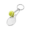 Keychains Tennis Racket Keychain - Cute Sport Mini Car 6 Color Pendant Keyring Sports Key Chain Who Love Gifts 17248